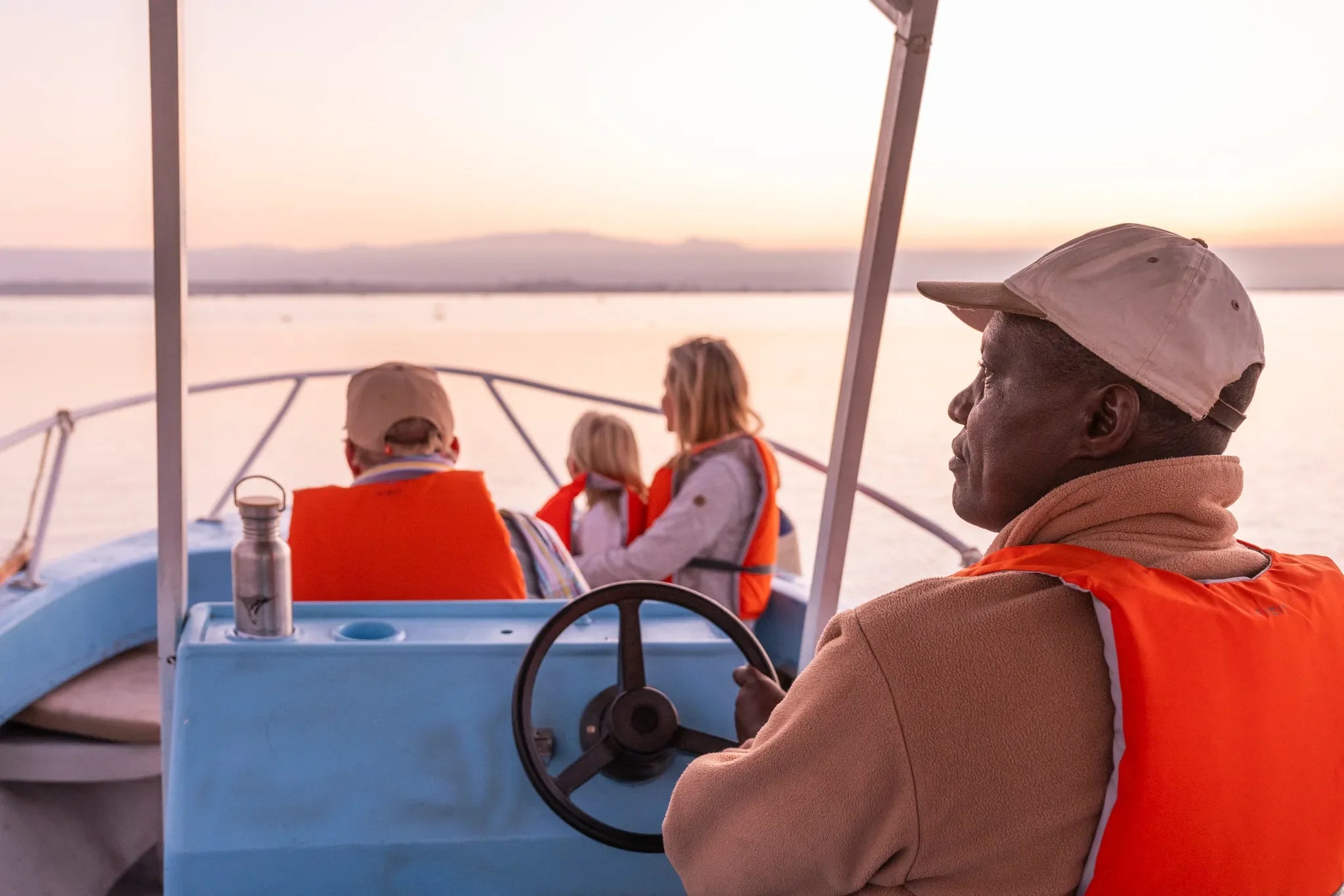 Boat rides on Lake Naivasha at Loldia House, Naivasha, Kenya.