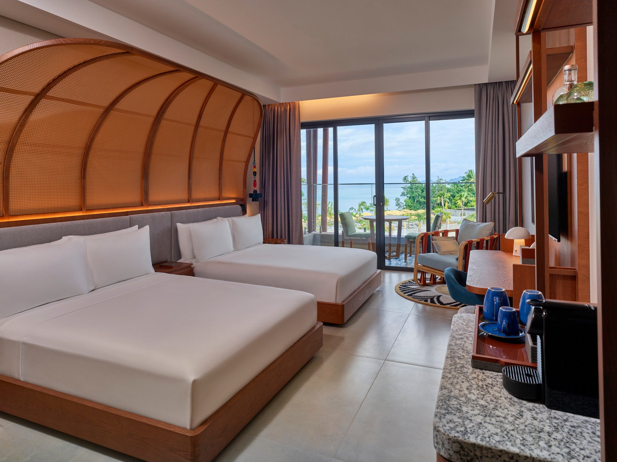 Two Queen beds room with Pool View