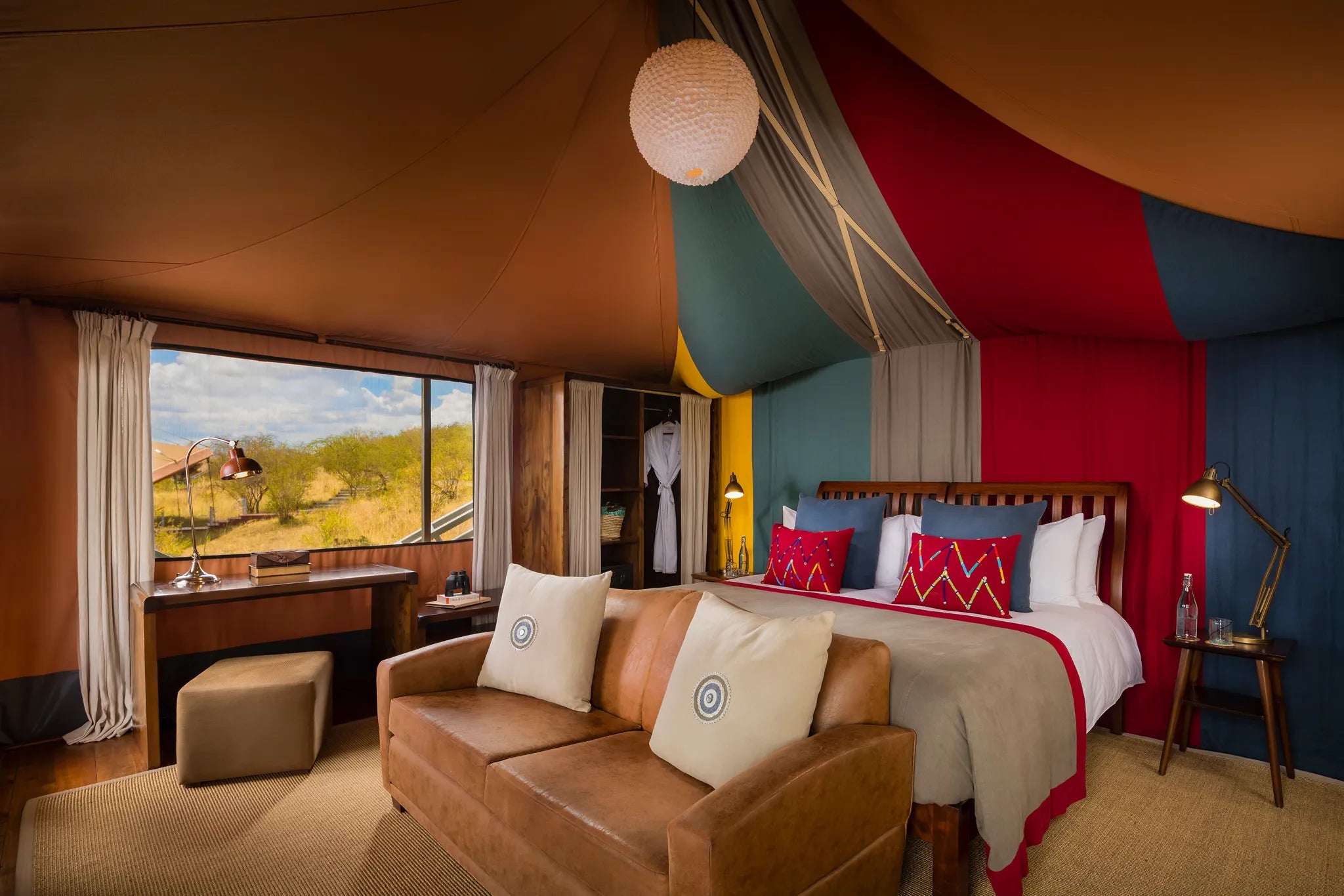 Luxury tented suite at Mahali Mzuri, Olare Motorogi Conservancy, Kenya.