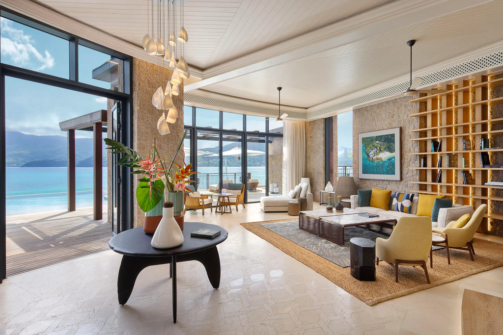 Drawing room at Mango House Seychelles, LXR Hotels & Resorts, Mahe Island, Seychelles.