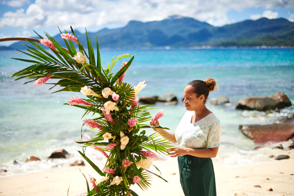 Beach wedding at Mango House Seychelles, LXR Hotels & Resorts, Mahe Island, Seychelles.
