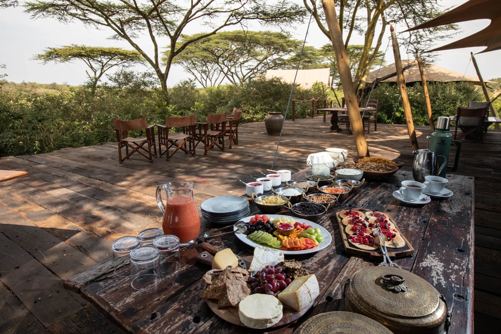Breakfast at Mara Nyika Camp at Mara Nyika Camp, Mara Naboisho Conservancy, Kenya.