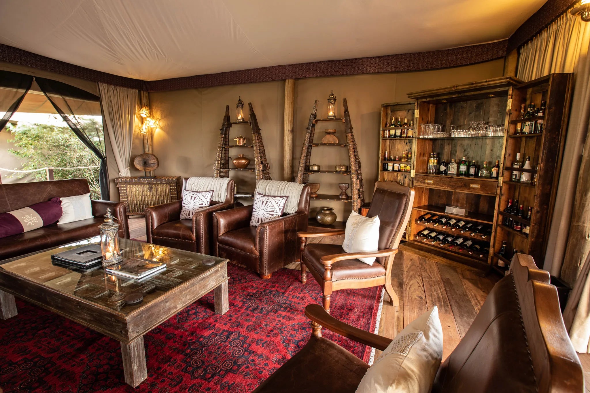 Mara Nyika Camp Lounge at Mara Nyika Camp, Mara Naboisho Conservancy, Kenya.