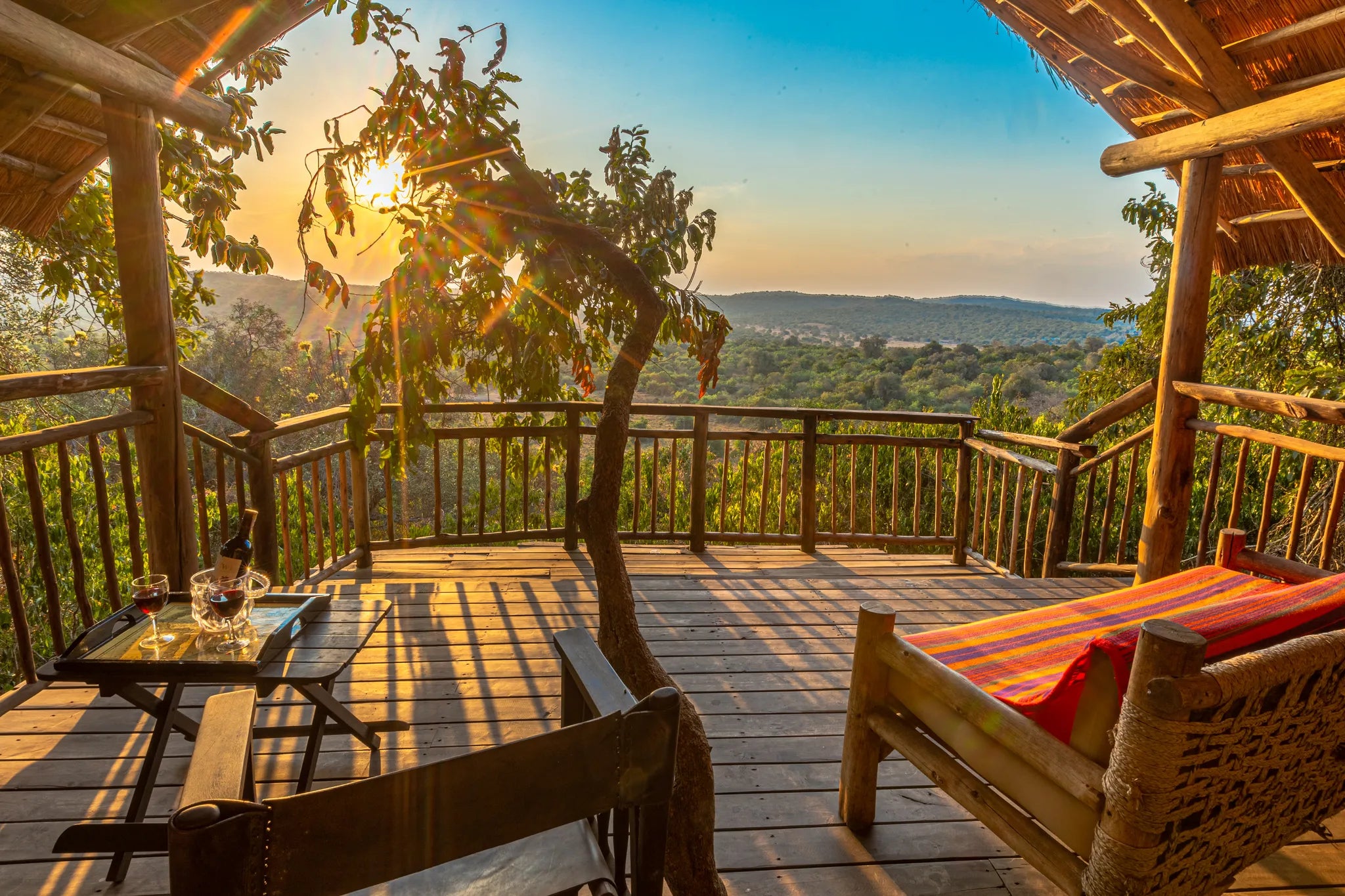 Mihingo Lodge Veranda of one of the Rooms at Mihingo Lodge, Lake Mburo National Park, Uganda.