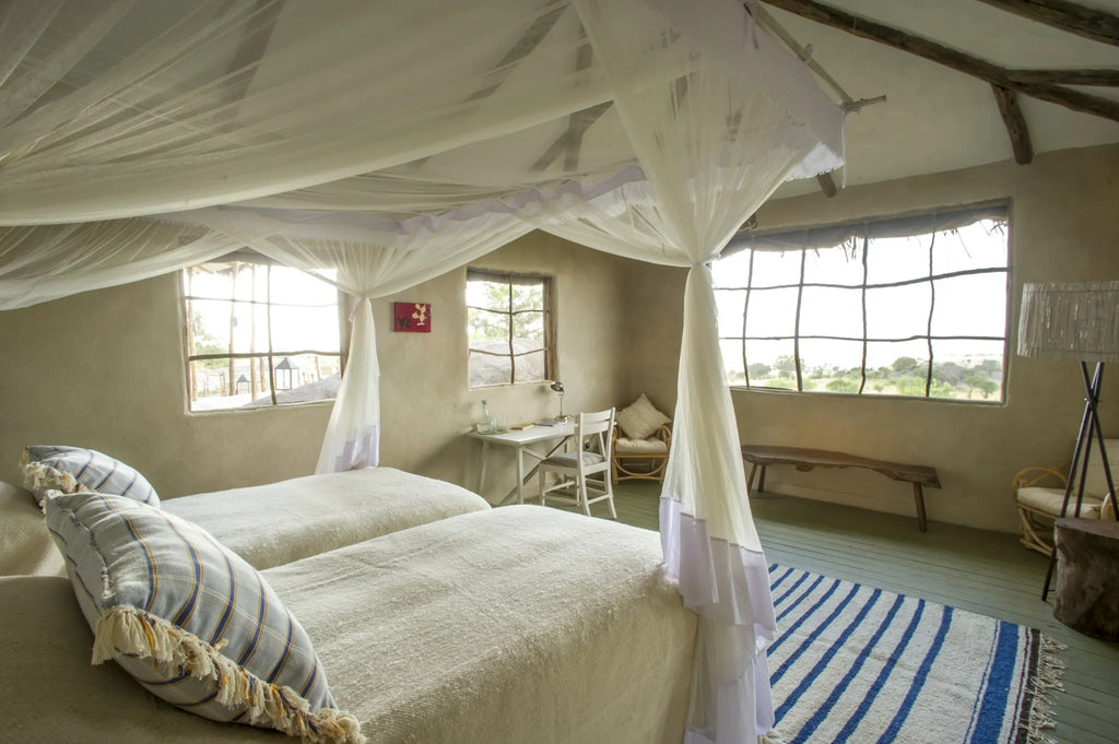 Childrens bedroom at Mkombe's House Lamai, Northern Serengeti, Tanzania.