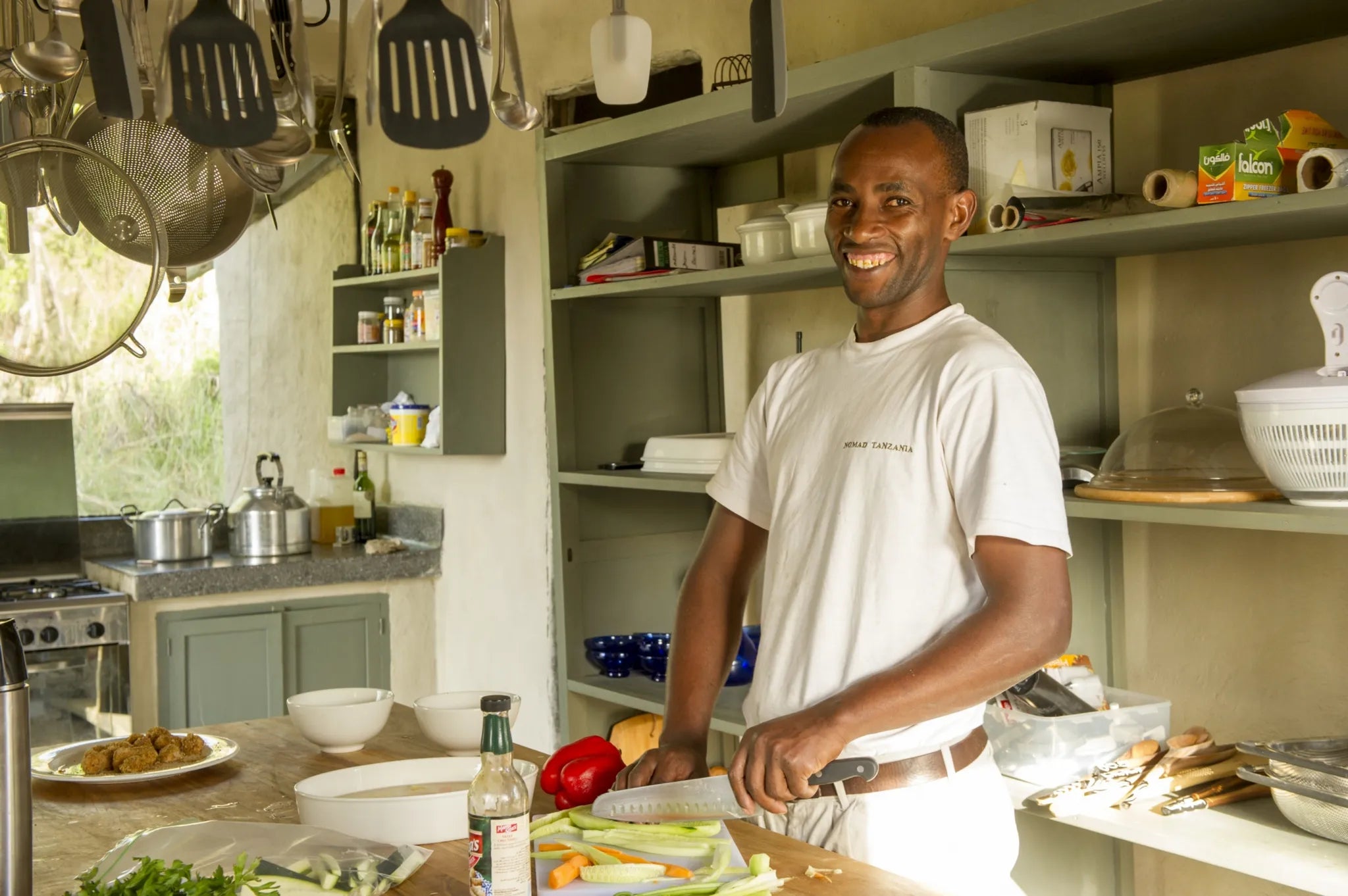 Private chef and kitchen at Mkombe's House Lamai, Northern Serengeti, Tanzania.