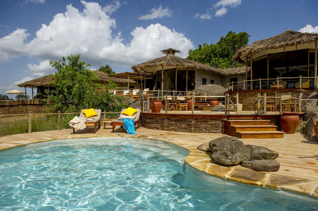 Swimming pool at Mkombe's House Lamai, Northern Serengeti, Tanzania.
