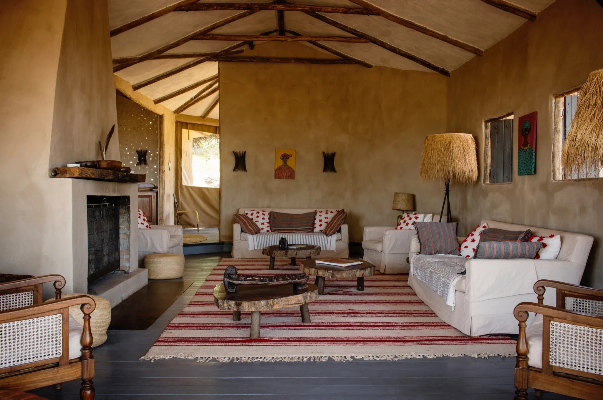The lounge at Mkombe's House Lamai, Northern Serengeti, Tanzania.