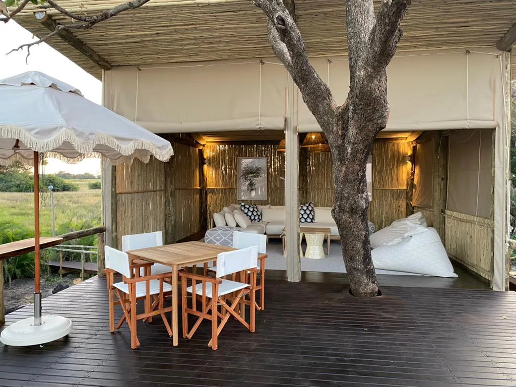 Chill out area at Mopiri, Okavango Panhandle, Botswana.