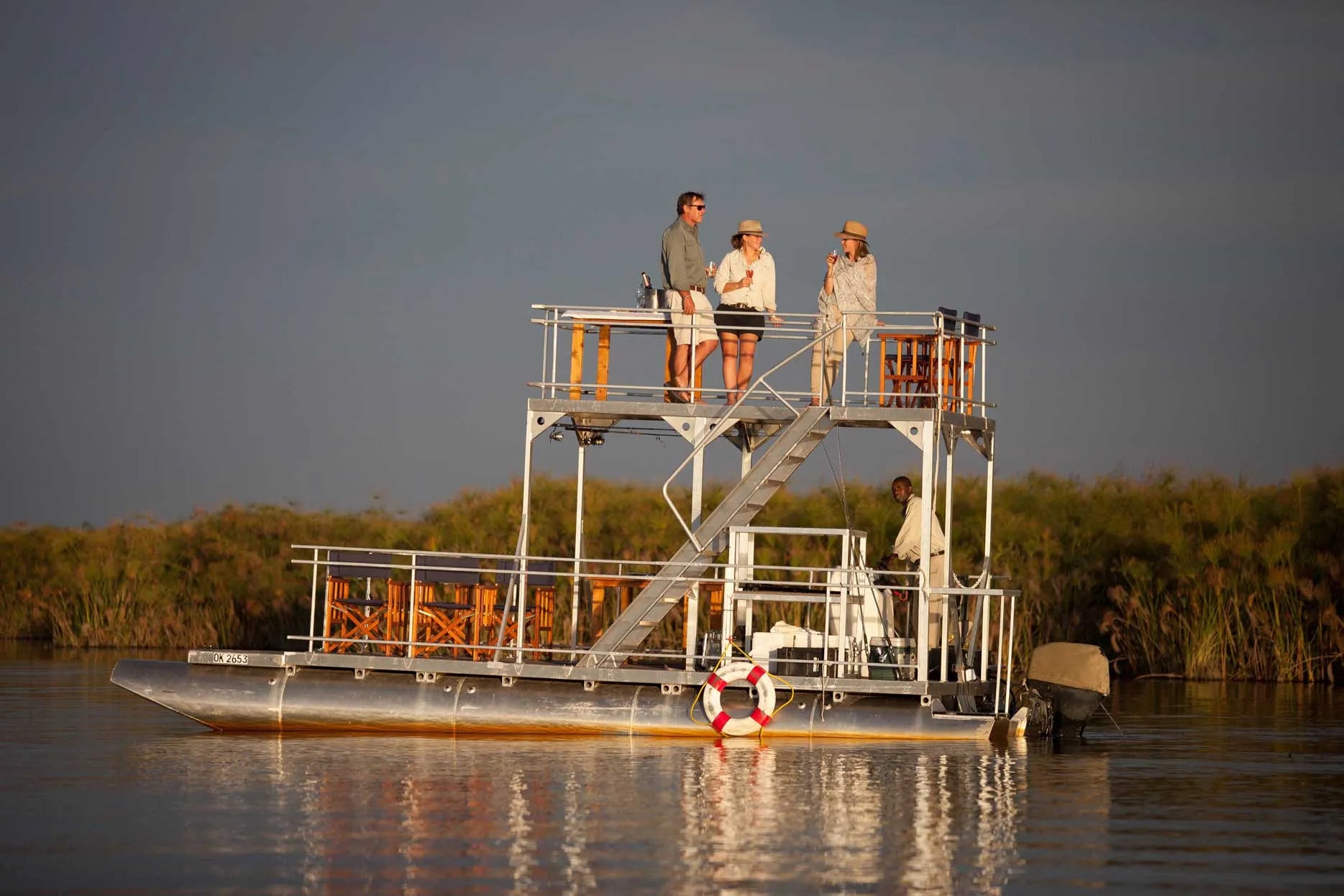 Barge at Mopiri, Okavango Panhandle, Botswana.