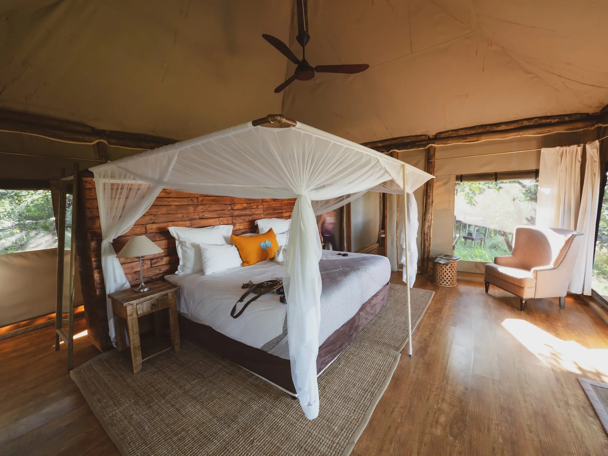 Luxury Room at Mopiri, Okavango Panhandle, Botswana.