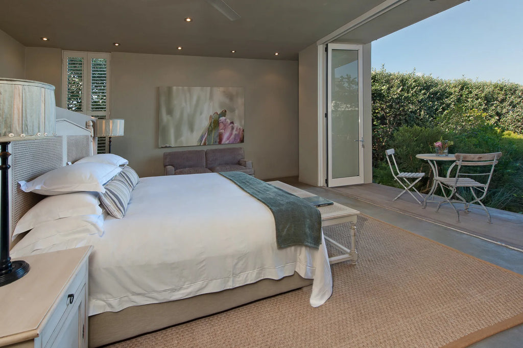 Fynbos executive suite at Mosselberg on Grotto Beach, Hermanus, South Africa.