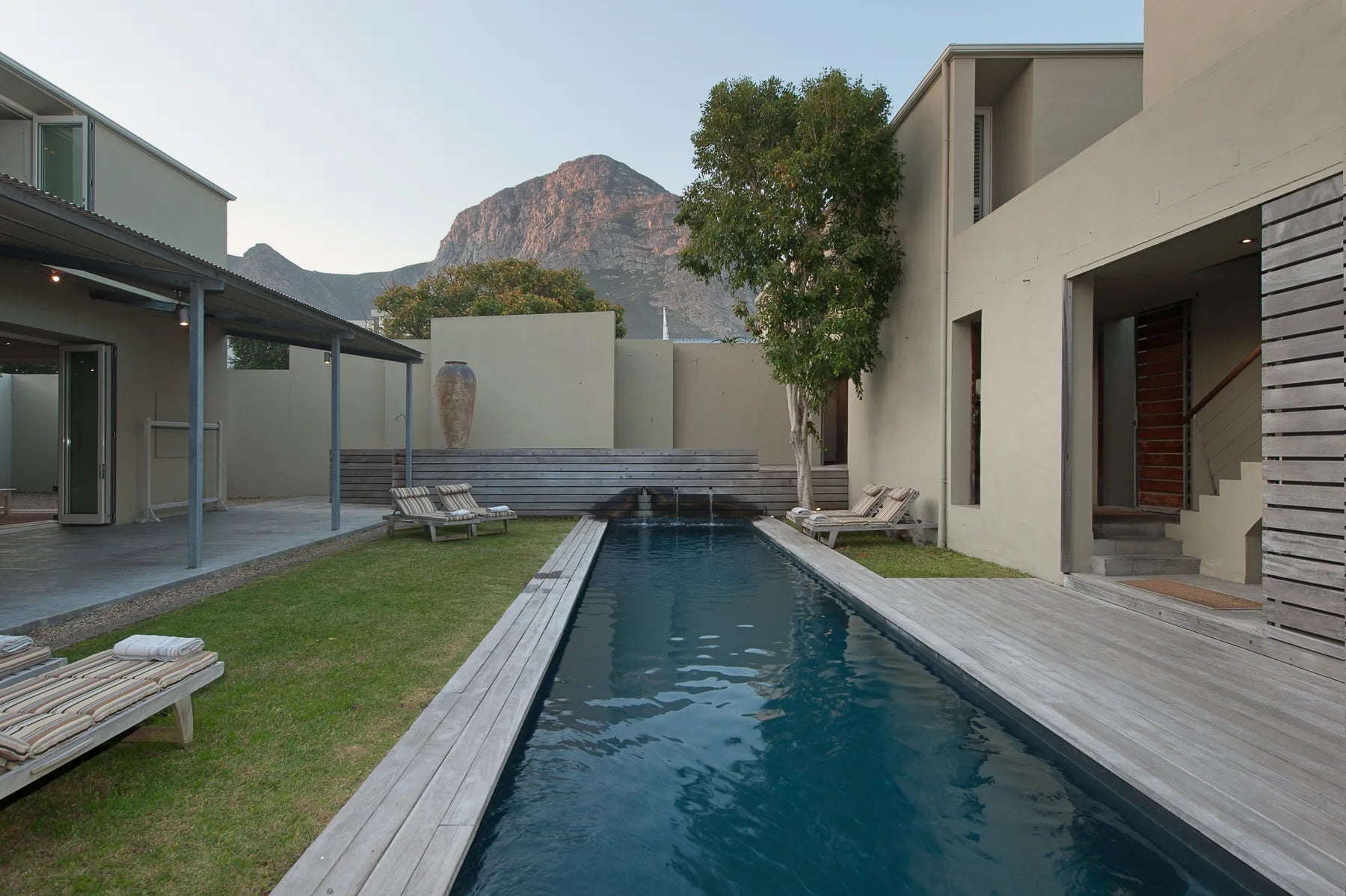 Pool area at Mosselberg on Grotto Beach, Hermanus, South Africa.