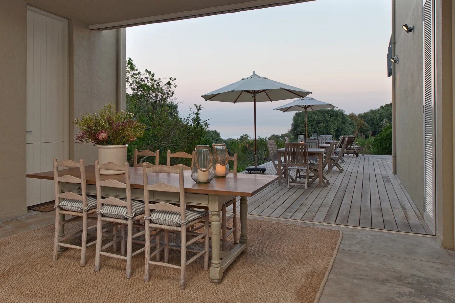Sea facing deck at Mosselberg on Grotto Beach, Hermanus, South Africa.