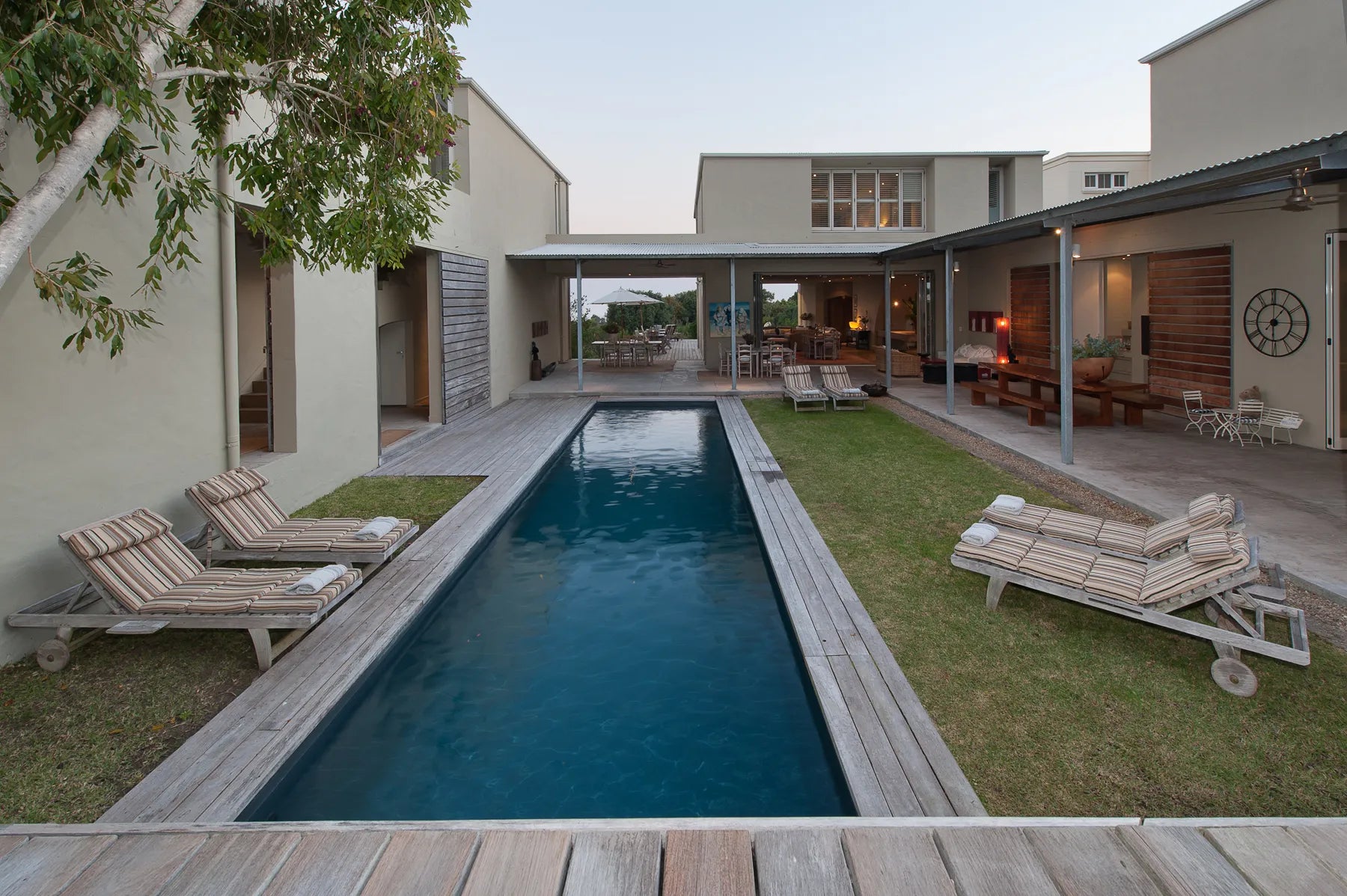 Pool area at Mosselberg on Grotto Beach, Hermanus, South Africa.