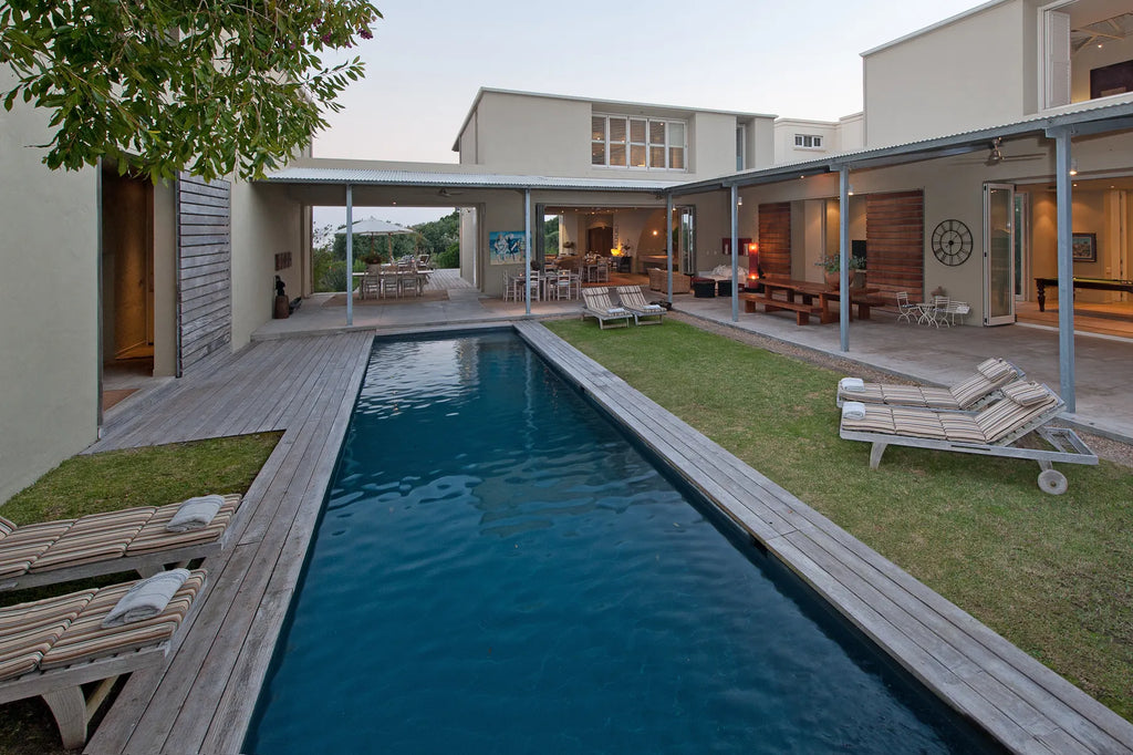 Pool area at Mosselberg on Grotto Beach, Hermanus, South Africa.
