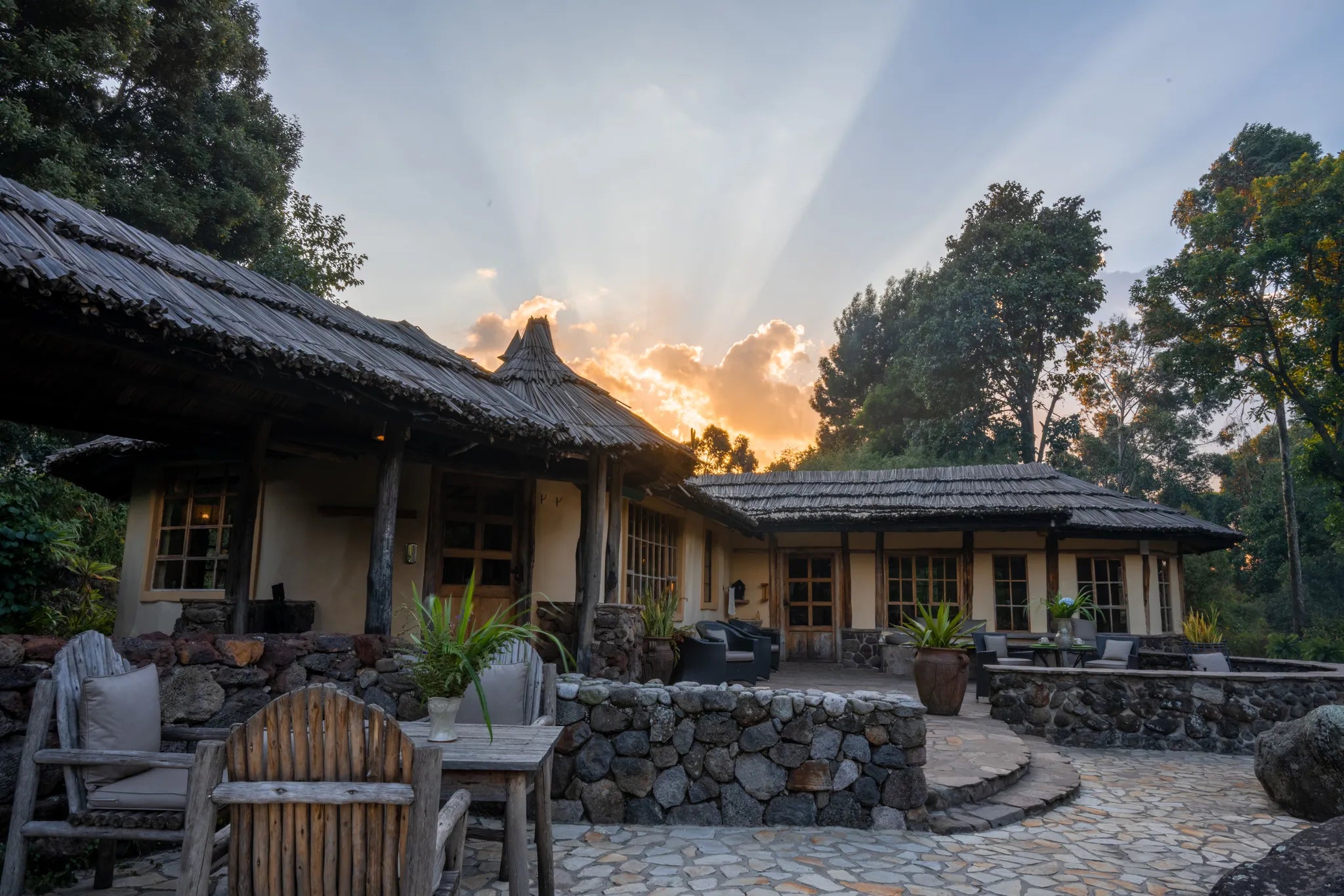 Mount Gahinga Lodge at Mount Gahinga Lodge, Mgahinga Gorilla National Park, Uganda.