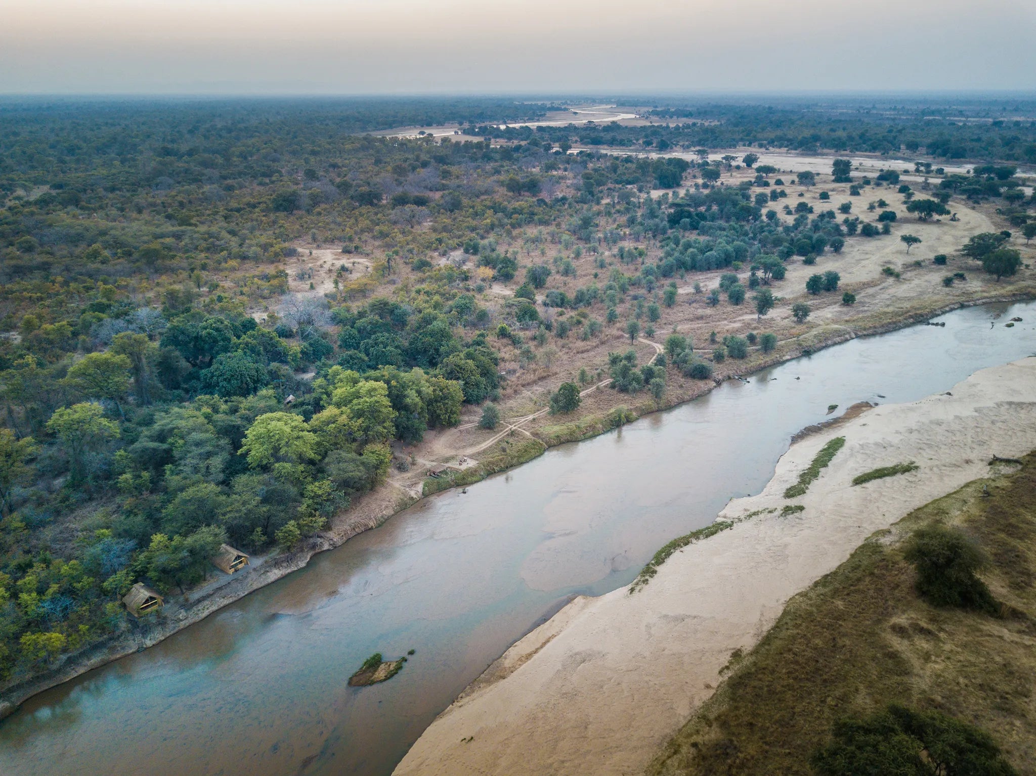 Mwaleshi Camp at Mwaleshi Camp, North Luangwa National Park, Zambia.