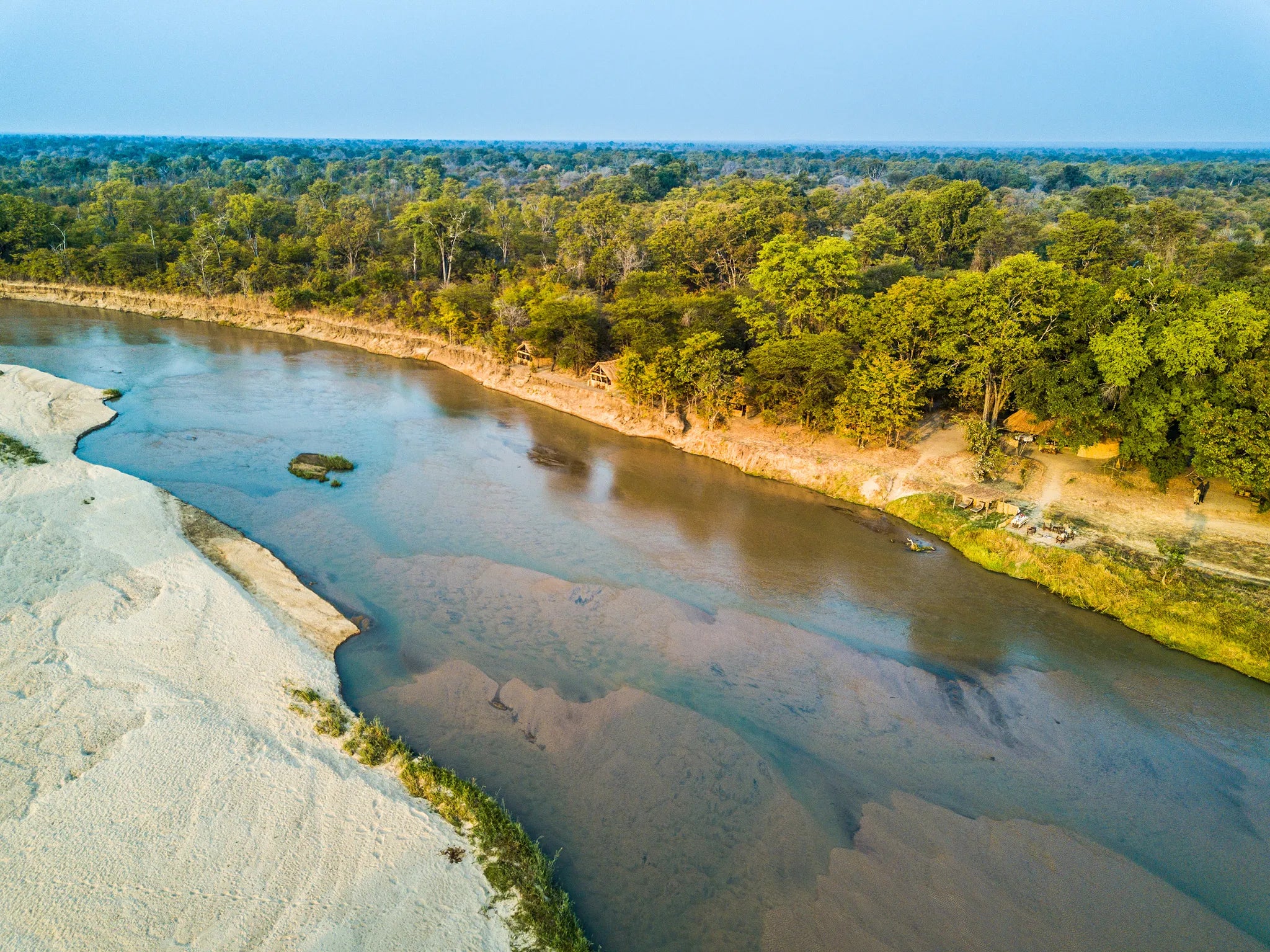 Mwaleshi Camp at Mwaleshi Camp, North Luangwa National Park, Zambia.