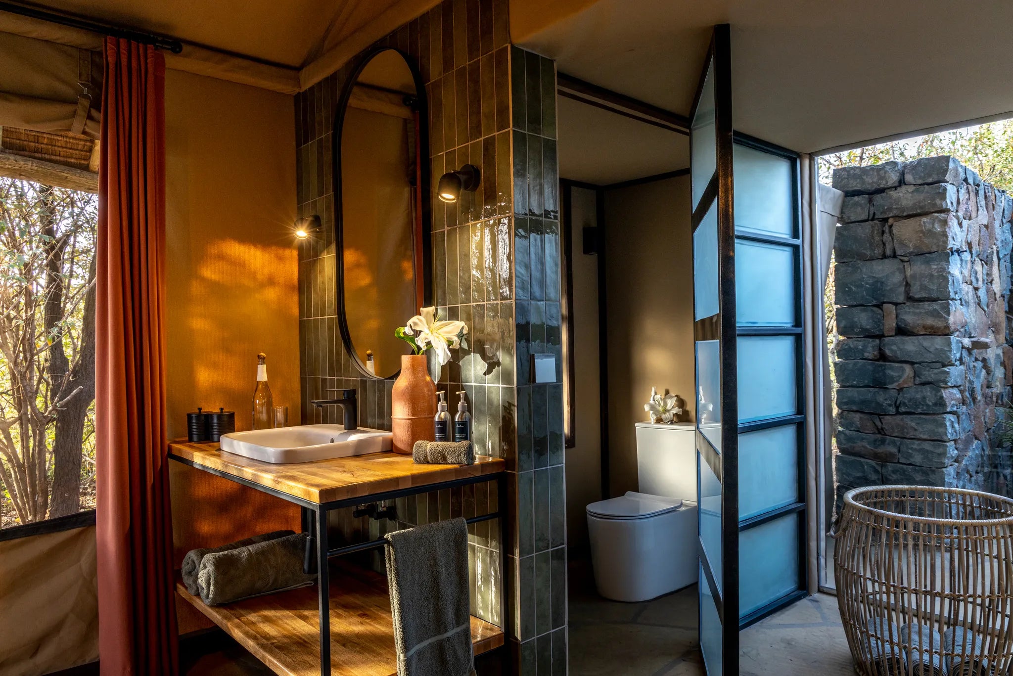 Naboisho Camp - Bathroom Interior at Naboisho, Mara Naboisho Conservancy, Kenya.