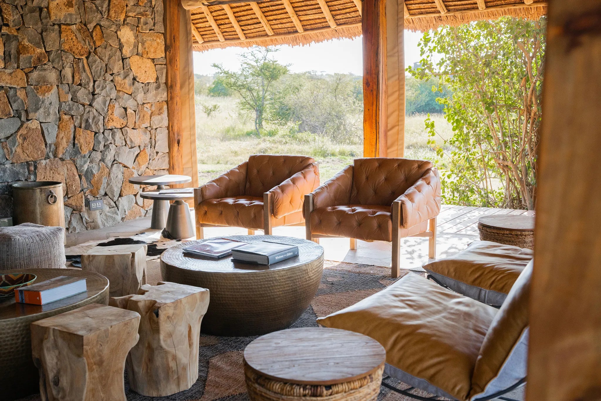 Naboisho Camp - Main Area Lounge at Naboisho, Mara Naboisho Conservancy, Kenya.