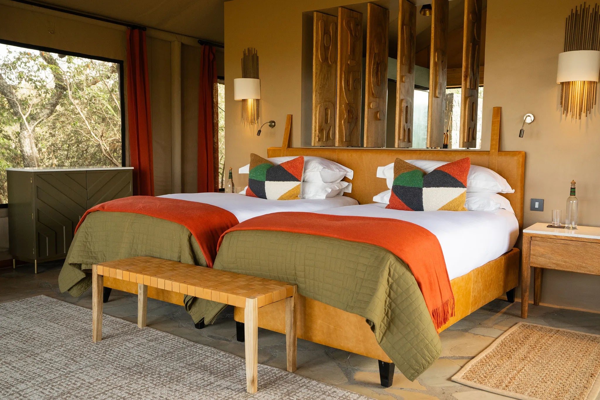 Naboisho Camp - Twin Tent Interior at Naboisho, Mara Naboisho Conservancy, Kenya.