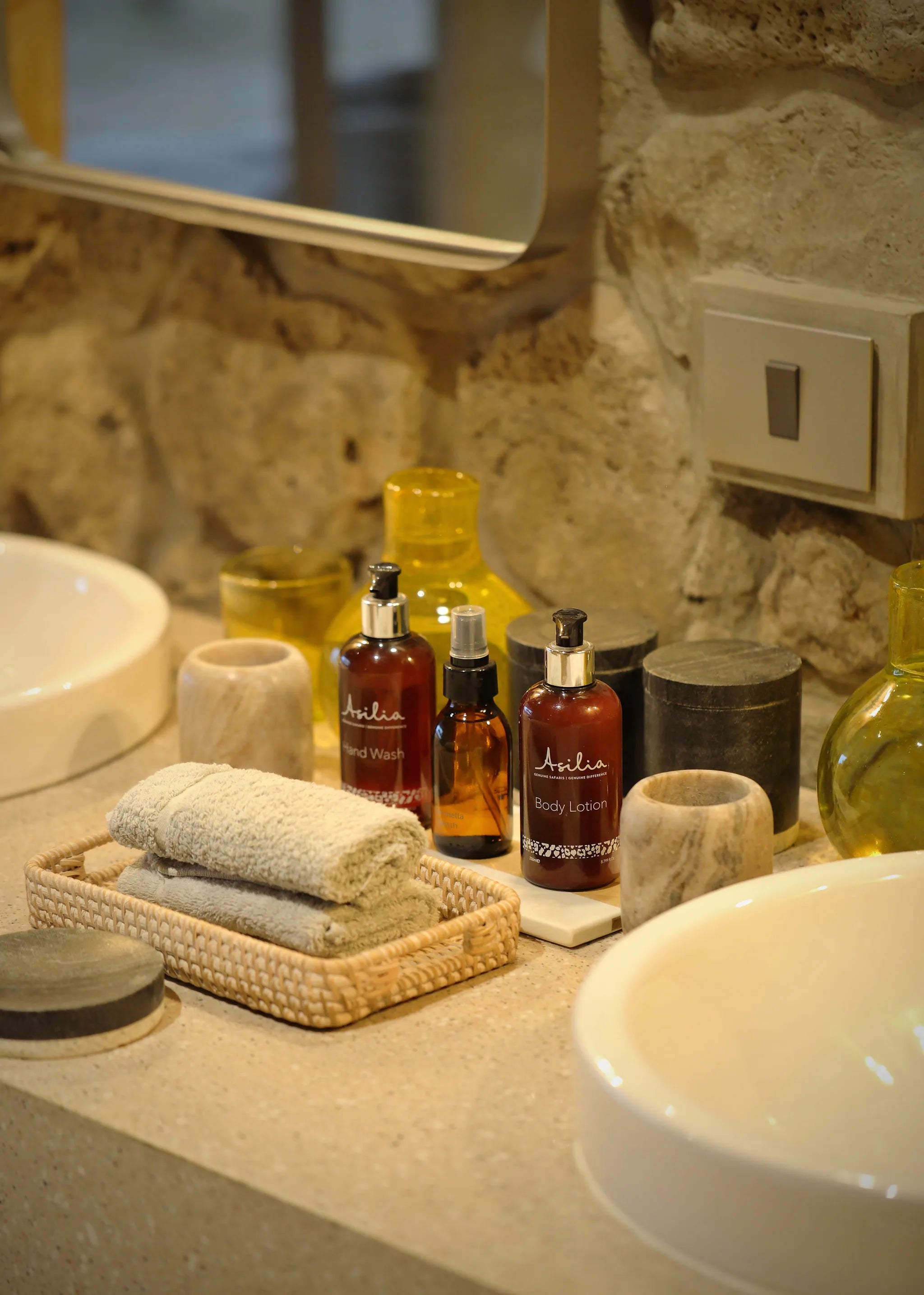 Namiri Plains - Bathroom Vanity at Namiri Plains Camp, Eastern Serengeti, Tanzania.