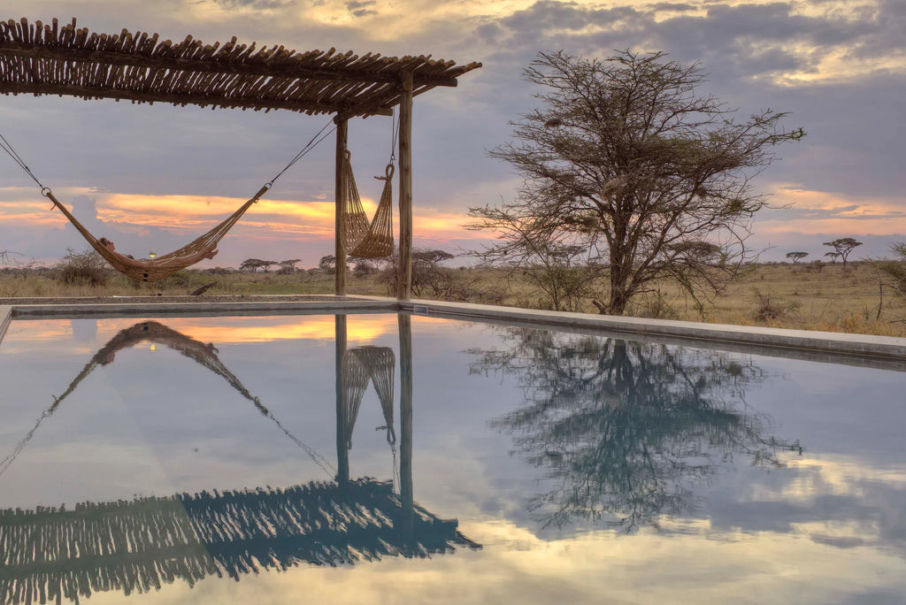 Namiri Plains - Pool Hammock with View at Namiri Plains Camp, Eastern Serengeti, Tanzania.