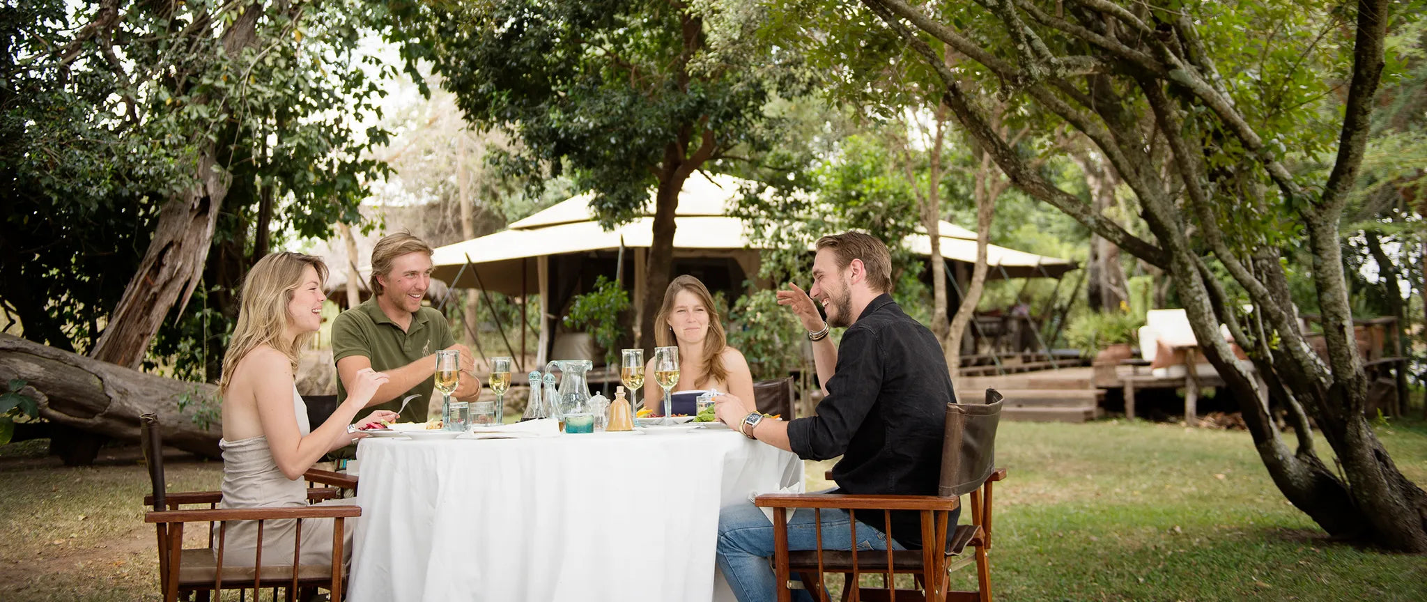 Lunch on the lawn at Ngare Serian, Mara North Conservancy, Kenya.