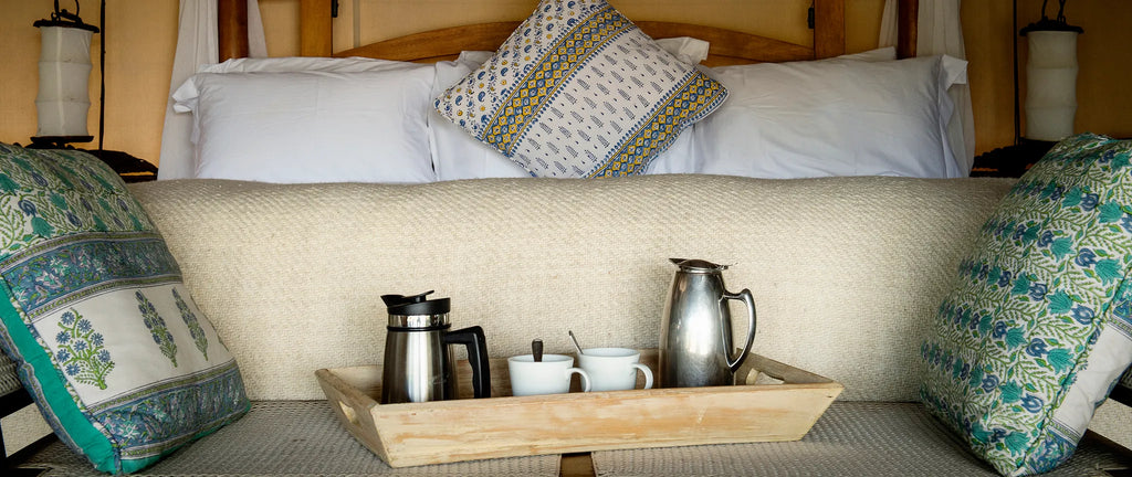 Bathroom with a view at Ngare Serian, Mara North Conservancy, Kenya.