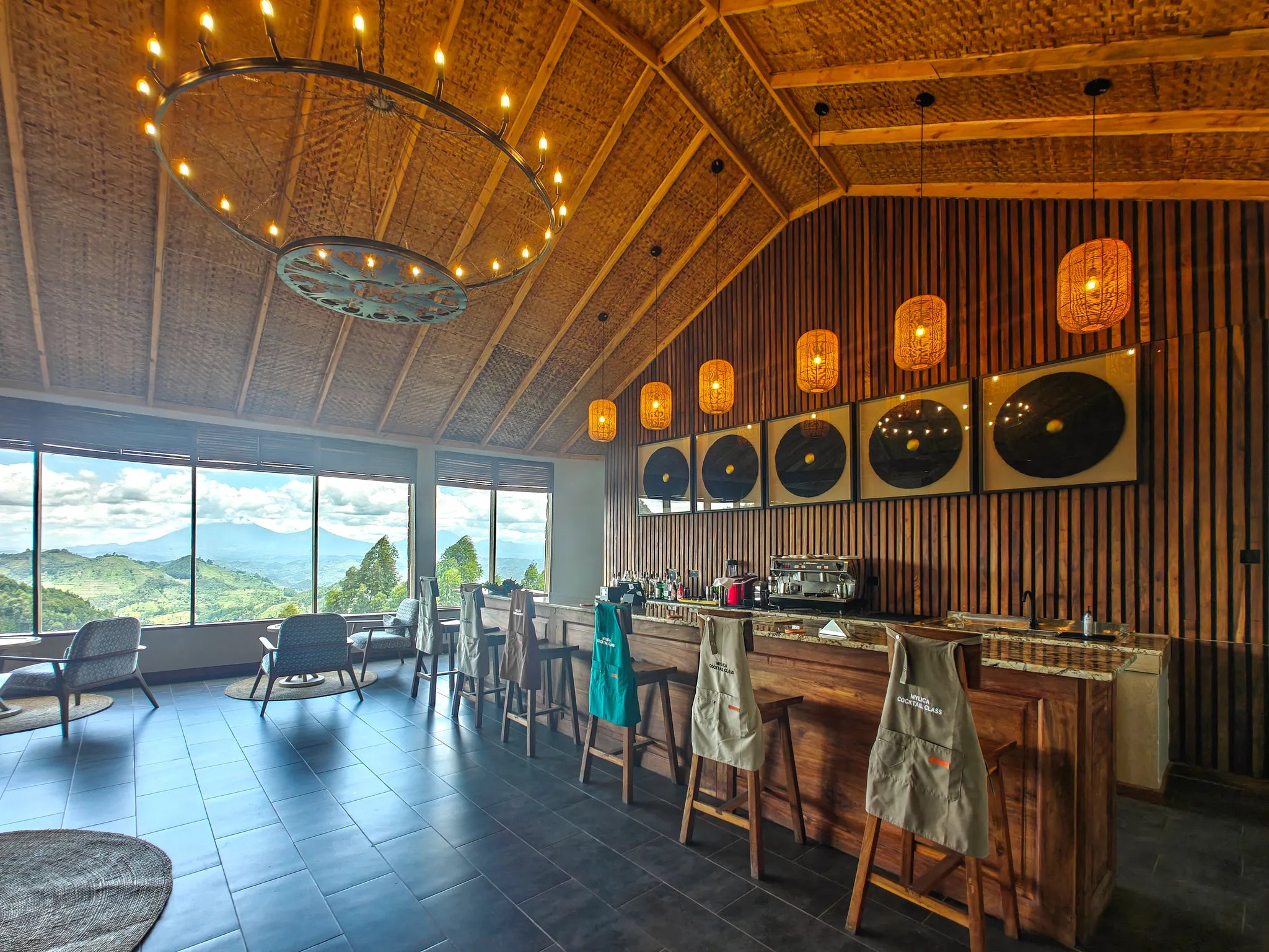 Mylica Cocktail Bar at Nkuringo Gorilla Lodge, Bwindi Impenetrable Forest National Park, Uganda.
