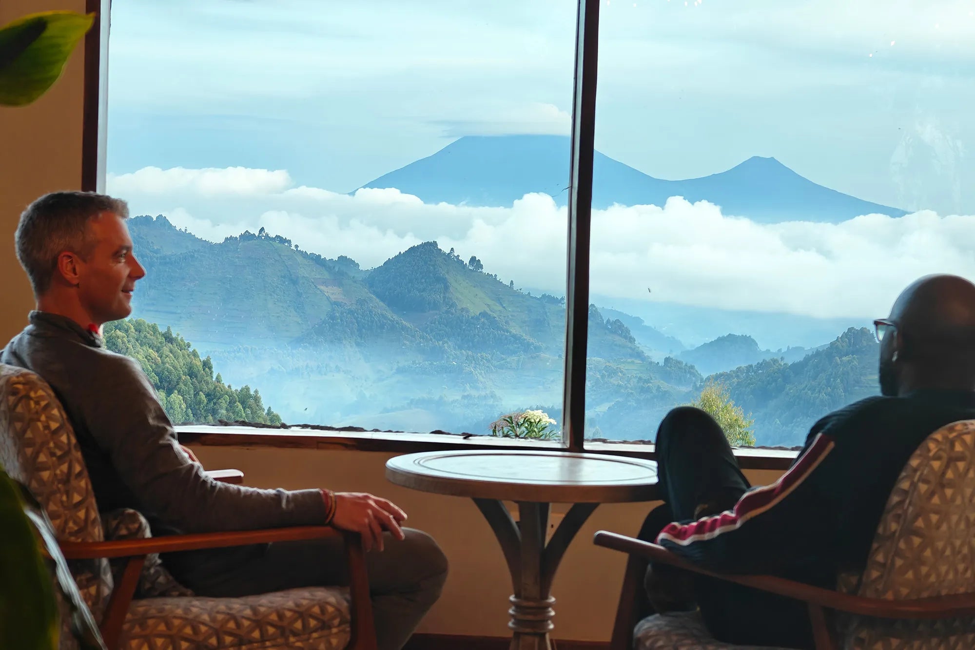 Mylika Lounge at Nkuringo Gorilla Lodge, Bwindi Impenetrable Forest National Park, Uganda.