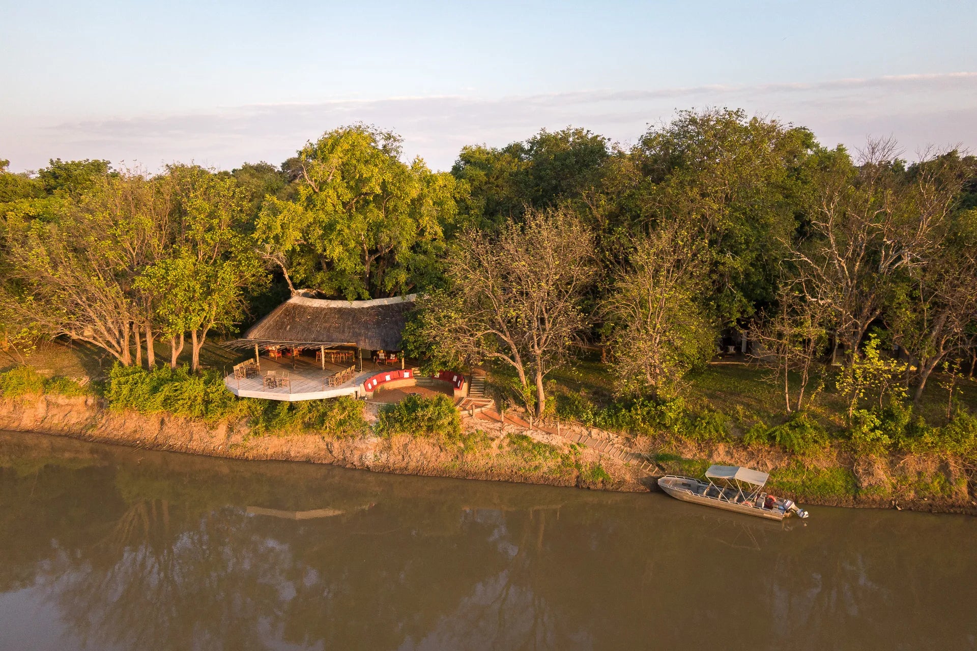 Nkwali Camp at Nkwali Camp, South Luangwa National Park, Zambia.