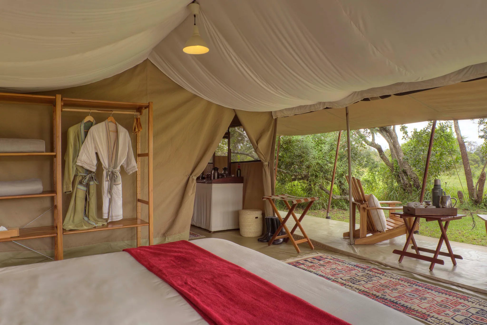 Asilia Ol Pejeta Bush Camp - Guest Tent with Veranda at Ol Pejeta Bush Camp, Ol Pejeta Conservancy, Kenya.