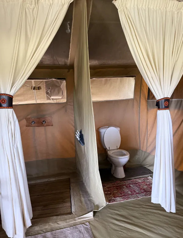 Asilia Ol Pejeta Bush Camp - Guest Tent Bathroom at Ol Pejeta Bush Camp, Ol Pejeta Conservancy, Kenya.
