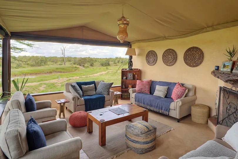 Asilia Ol Pejeta Bush Camp - Lounge Area at Ol Pejeta Bush Camp, Ol Pejeta Conservancy, Kenya.