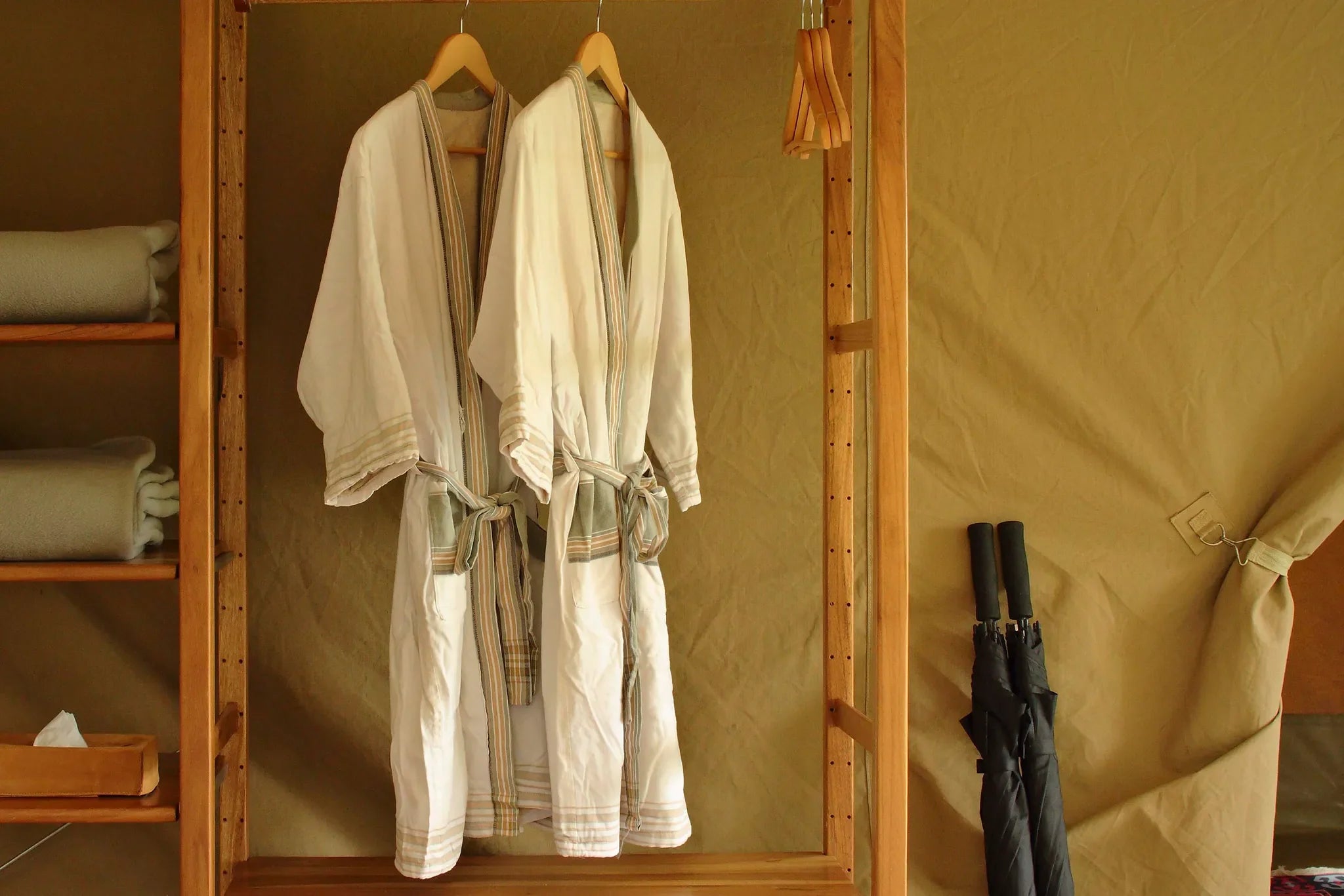 Asilia Ol Pejeta Bush Camp - Wardrobe and Changing Area at Ol Pejeta Bush Camp, Ol Pejeta Conservancy, Kenya.