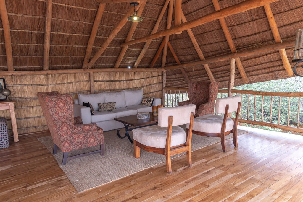 Oliver's - Upstairs lounging area at Oliver's Camp, Tarangire National Park, Tanzania.