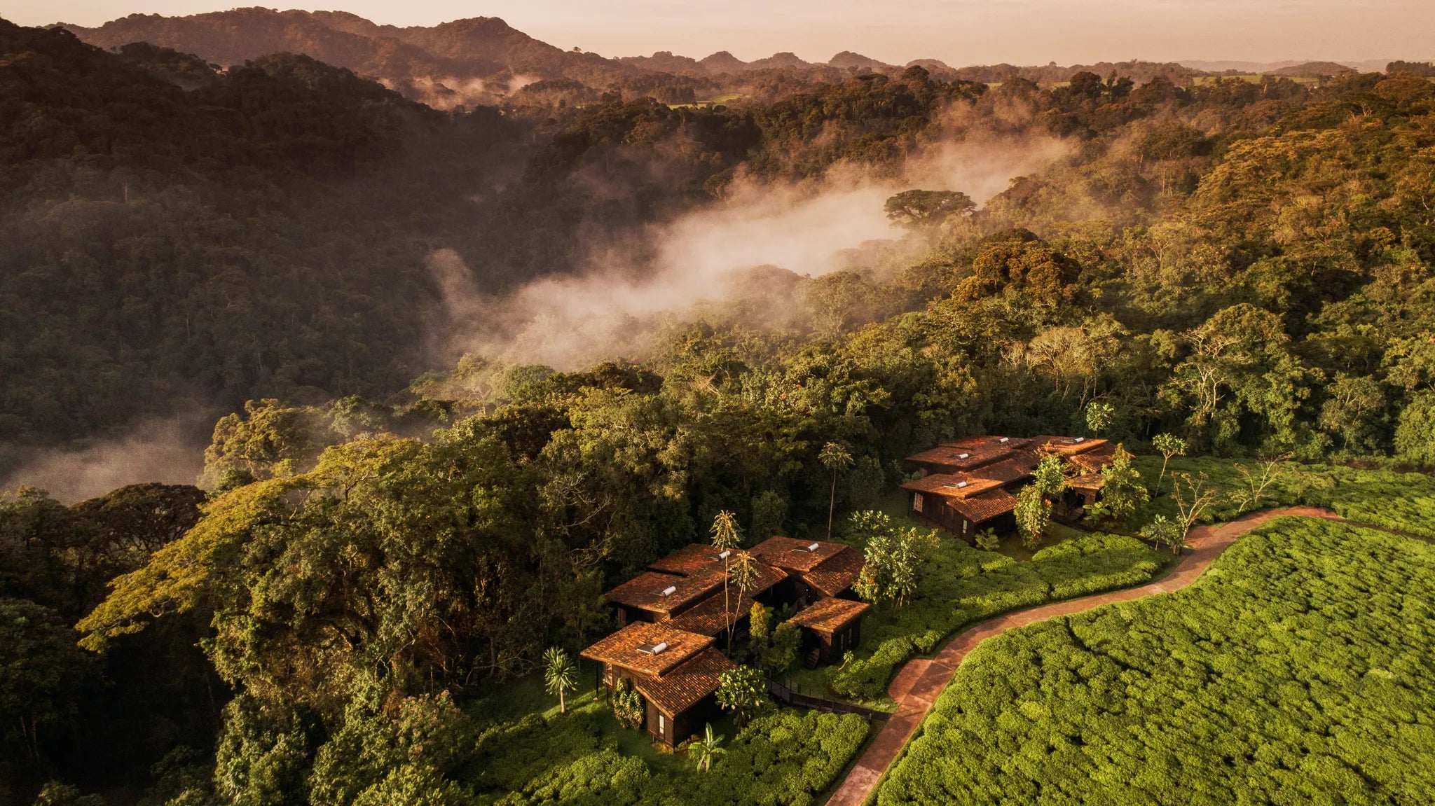 ONE&ONLY AERIAL VIEW at One & Only Nyungwe House, Nyungwe Forest National Park, Rwanda.
