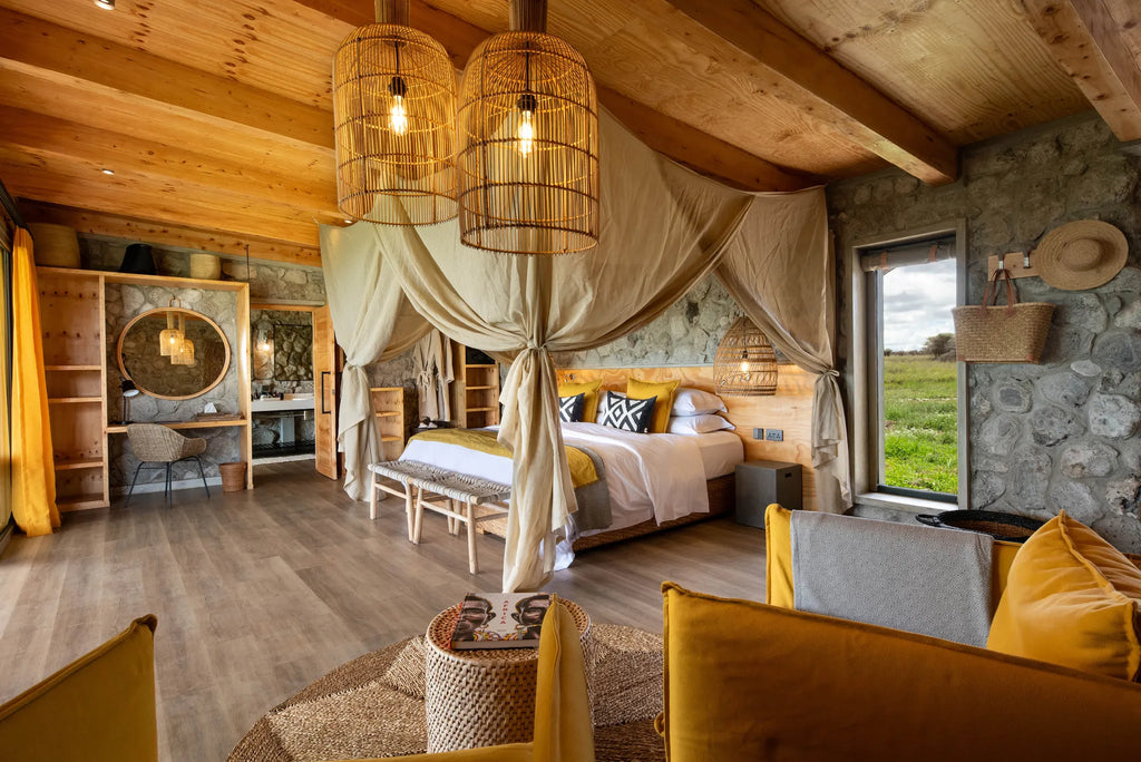 Asilia Africa - Namiri Plains Retreats - Double Room Interior at Retreats at Namiri Plains, Eastern Serengeti.