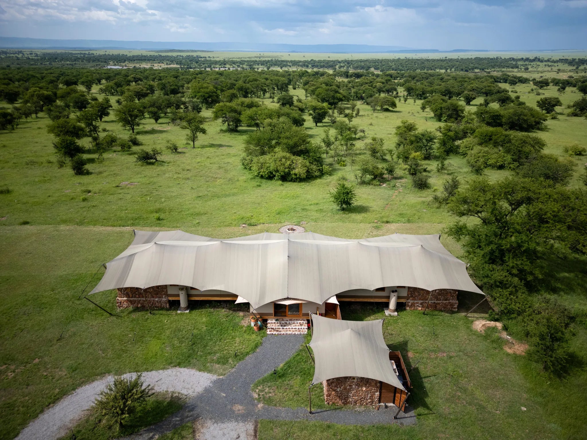 Asilia Africa - Sayari Retreat - Aerial View at Retreats at Sayari, Northern Serengeti, Tanzania.