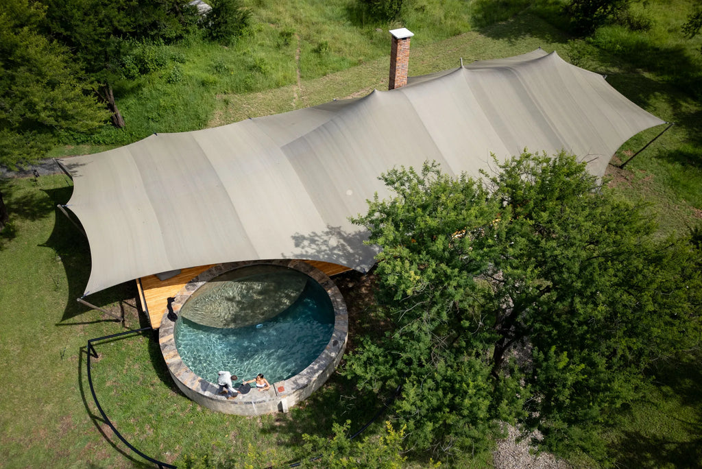 Asilia Africa - Sayari Retreat - Aerial View of Main Area at Retreats at Sayari, Northern Serengeti, Tanzania.