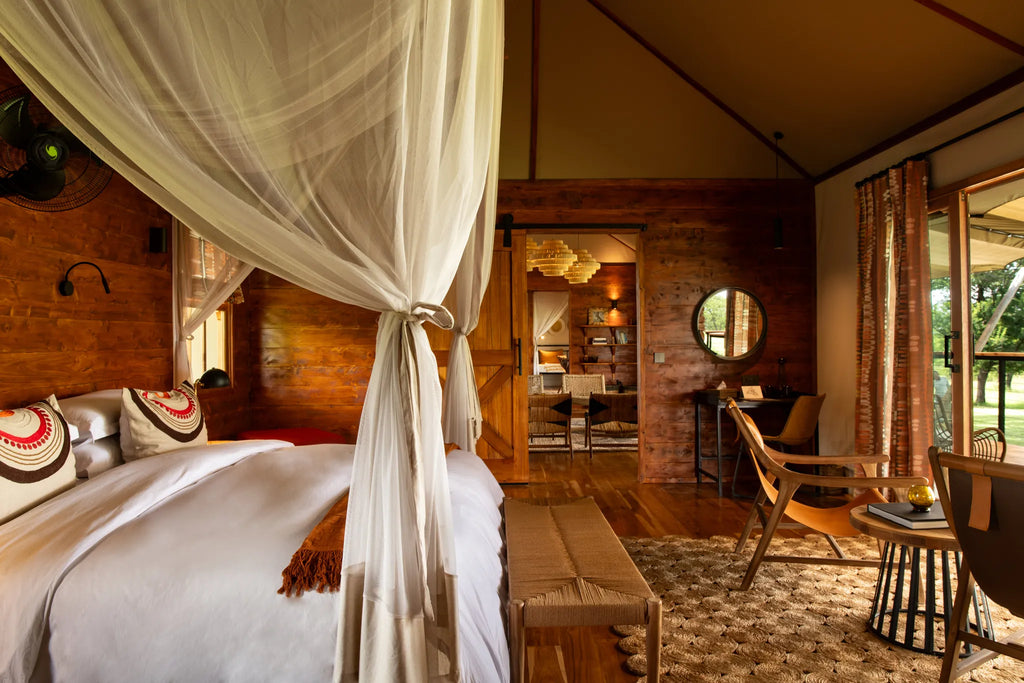 Asilia Africa - Sayari Retreat - Bedroom at Retreats at Sayari, Northern Serengeti, Tanzania.