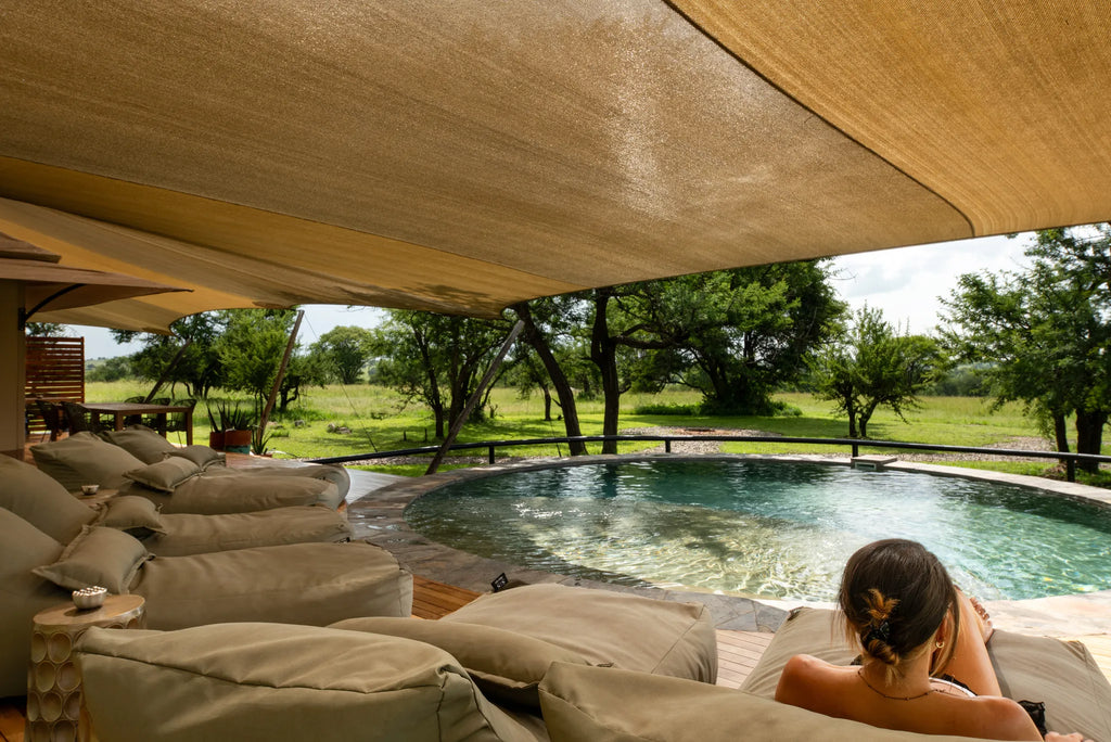 Asilia Africa - Sayari Retreat - Swimming Pool in shared Main Area at Retreats at Sayari, Northern Serengeti, Tanzania.