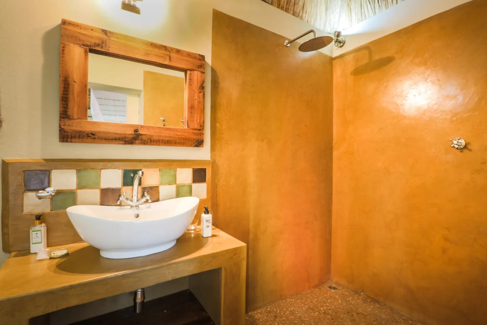 Robins Camp Acacia Chalet Bathroom at Robins Camp, Western Hwange National Park, Zimbabwe.