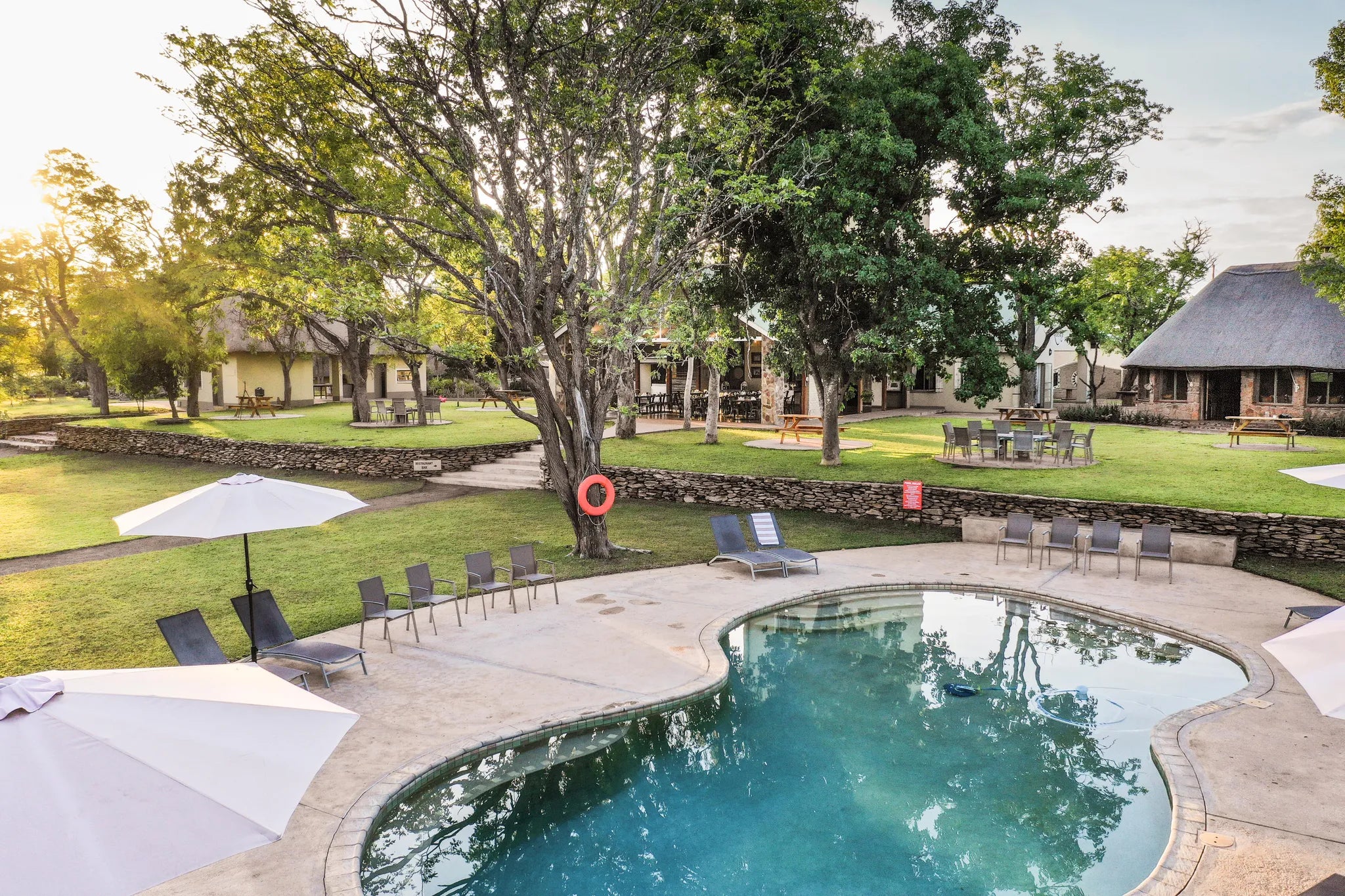 Robins Camp Pool at Robins Camp, Western Hwange National Park, Zimbabwe.