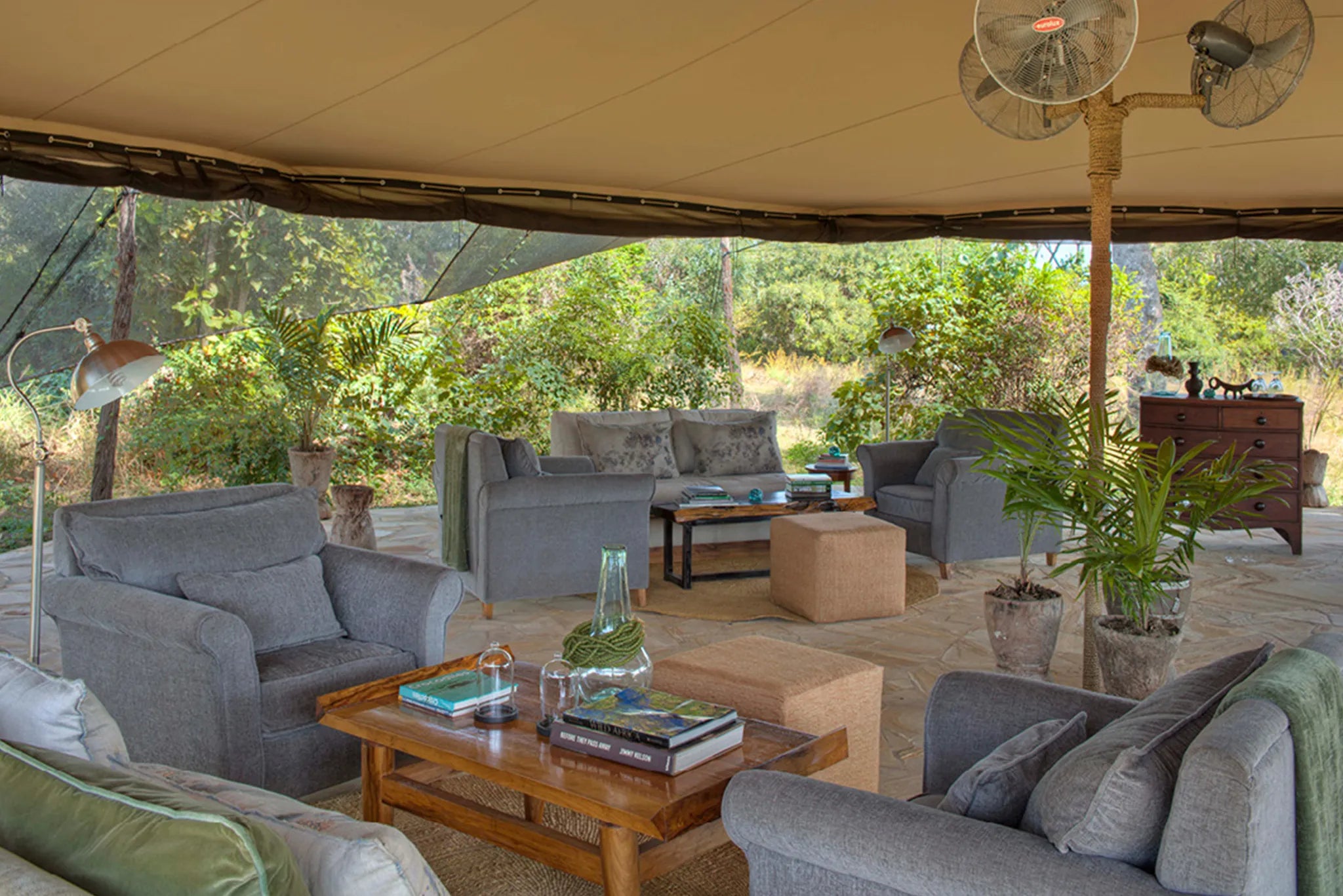 Roho ya Selous - Lounge area at Roho Ya Selous, Nyerere National Park, Tanzania.