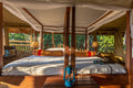 Tented Room with Thatched Roof, Wooden Floor and built Bathroom