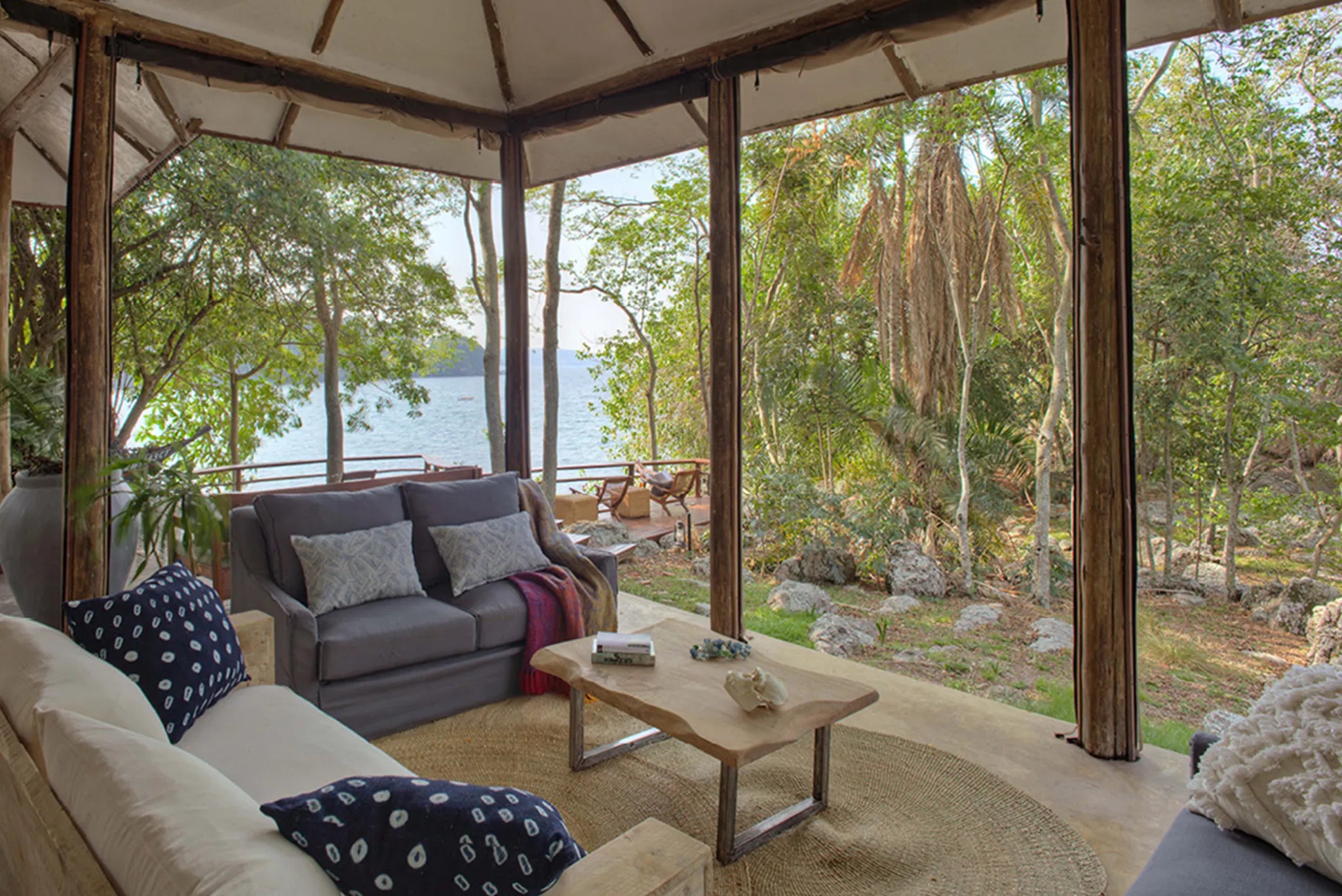 Rubondo Island Camp - Lounge area at Rubondo Island Camp, Lake Victoria, Tanzania, Tanzania.