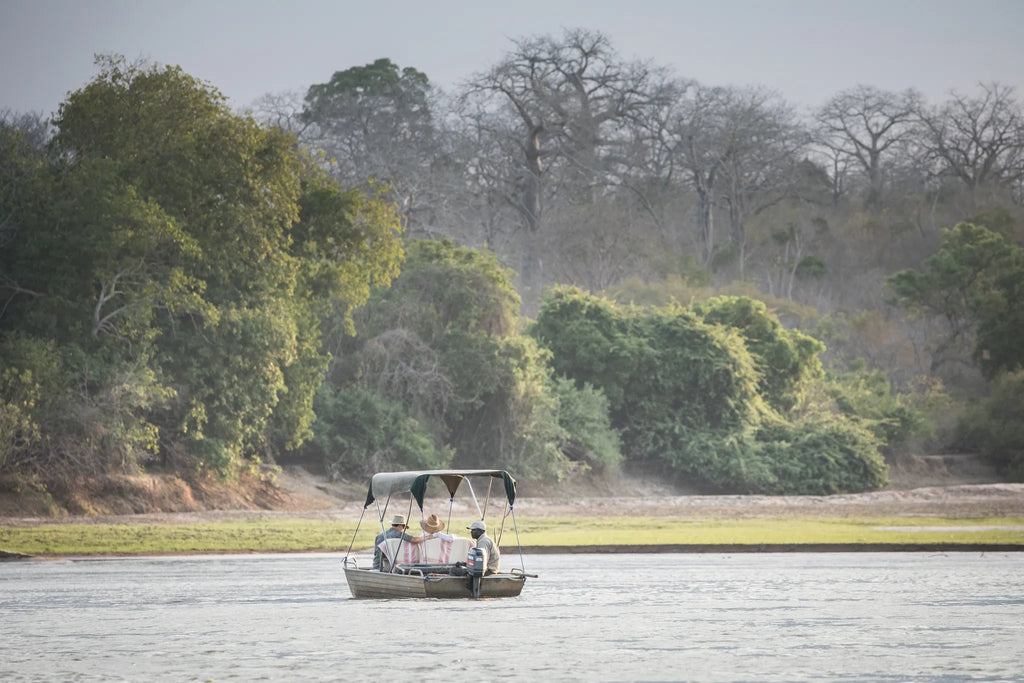 Boat safari at Sand Rivers Selous, Nyerere National Park, Tanzania.